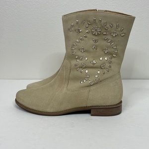Jack Rogers Womens Kaitlin Suede Boot sz‎ 7.5 Cream